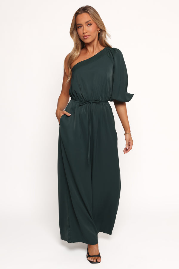 Petal and Pup USA PLAYSUITS Hedda One Shoulder Jumpsuit - Emerald