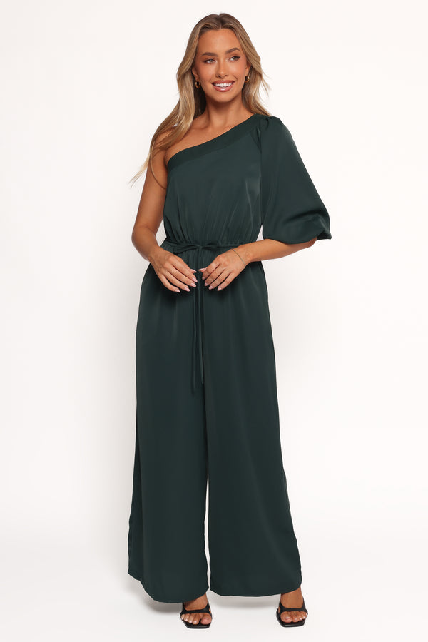 Petal and Pup USA PLAYSUITS Hedda One Shoulder Jumpsuit - Emerald