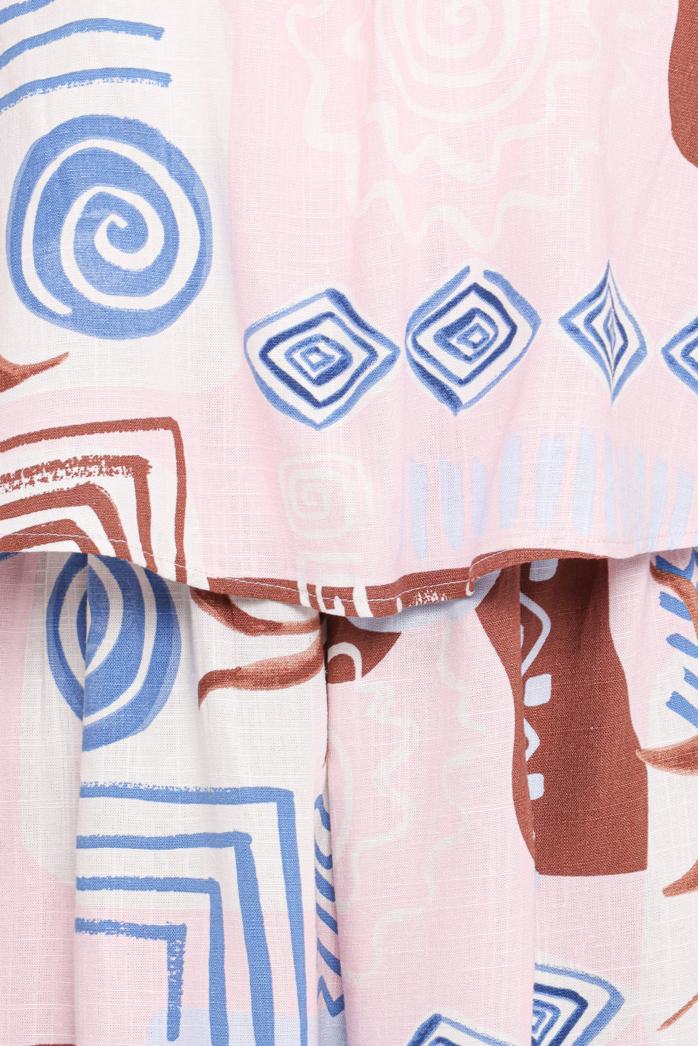 Petal and Pup USA PLAYSUITS Herbie Strapless Romper - Blue Brown Abstract