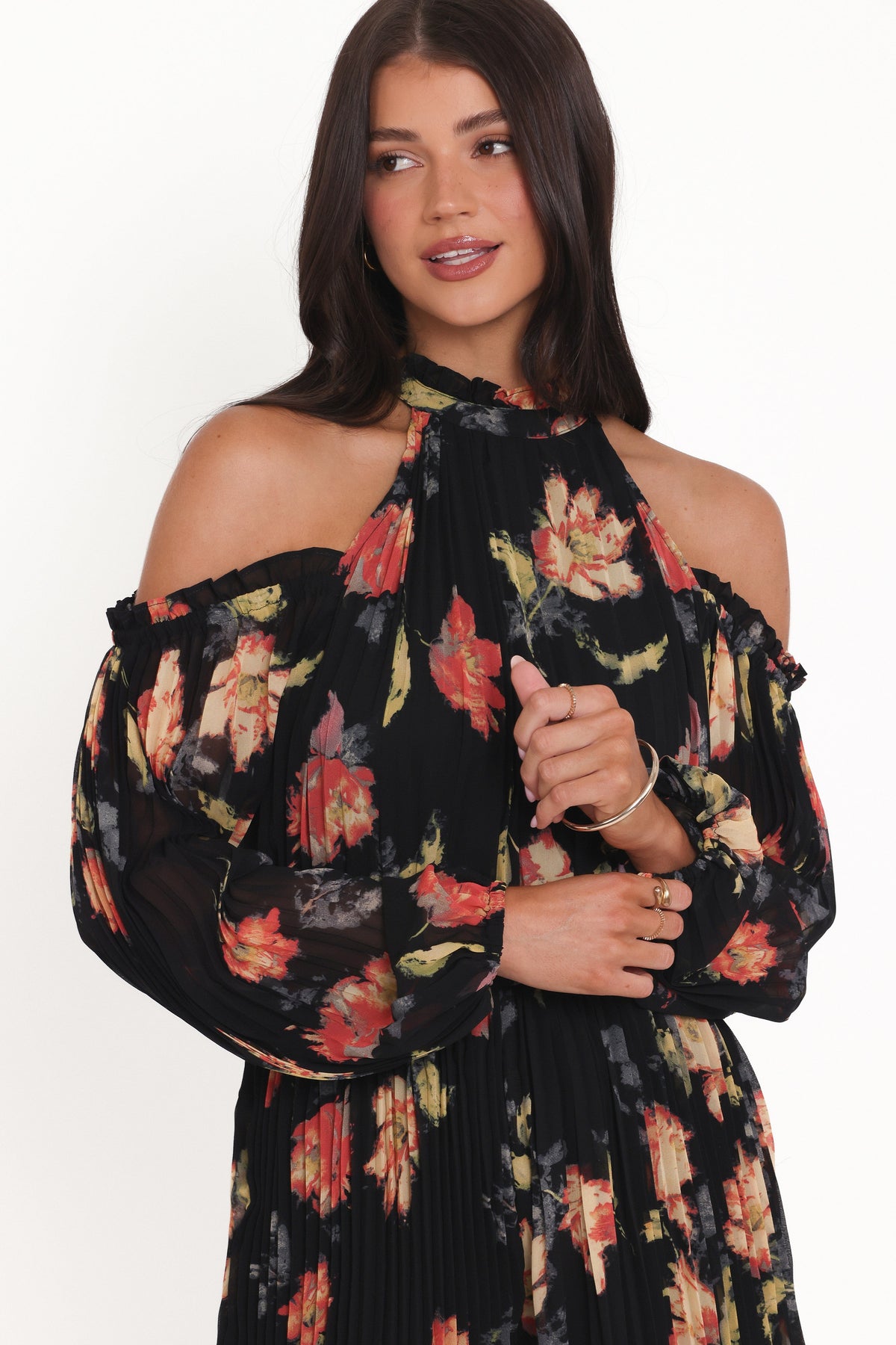 romper maxi dress Hillary Romper - Black Floral