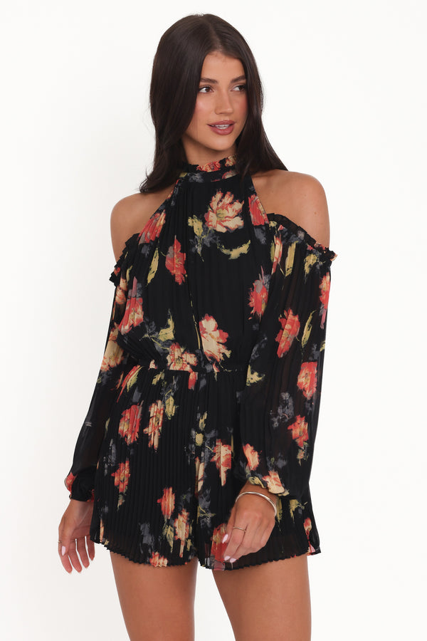 Petal and Pup USA PLAYSUITS Hillary Romper - Black Floral