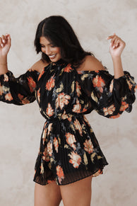 Petal and Pup USA PLAYSUITS Hillary Romper - Black Floral