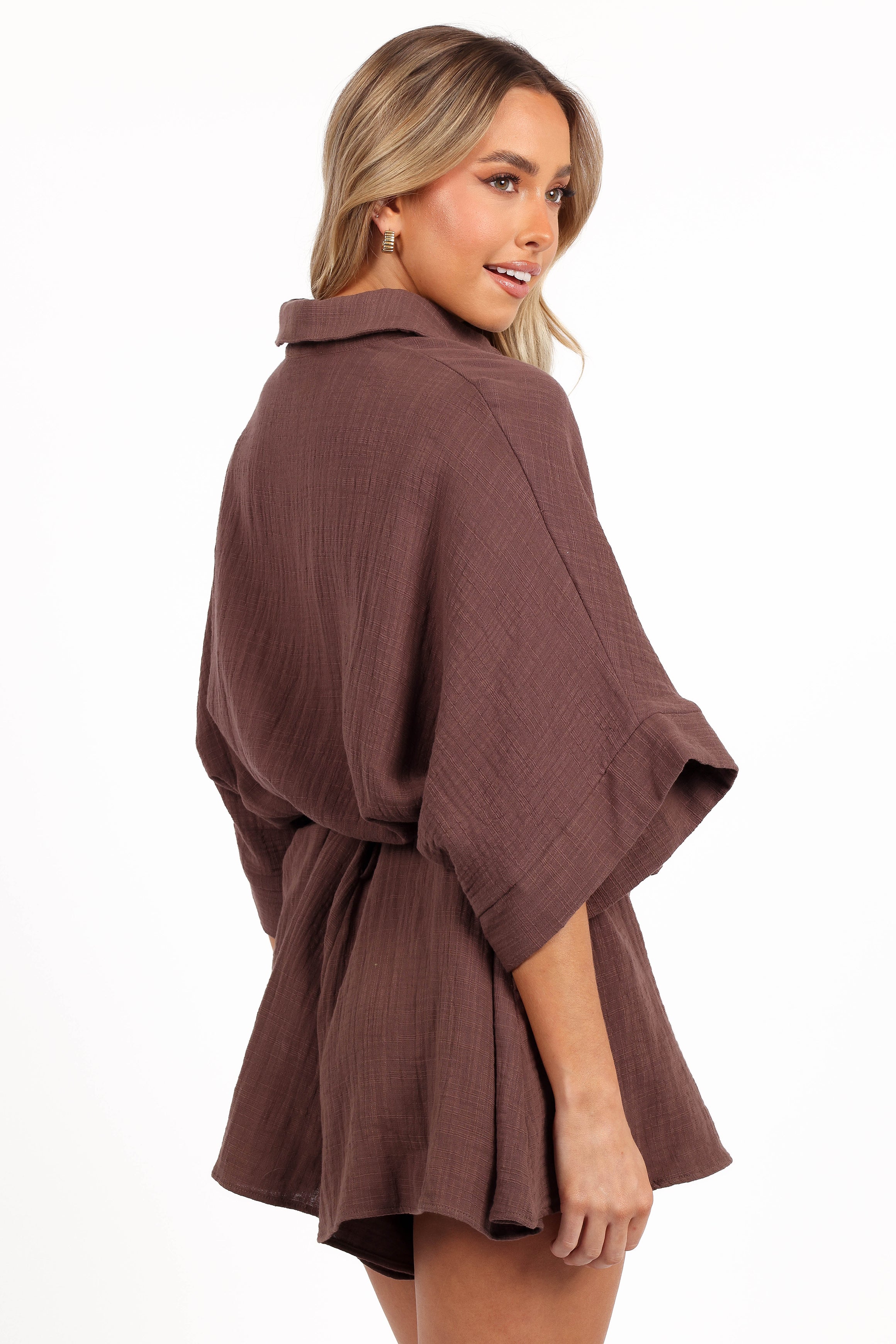 Petal and Pup USA PLAYSUITS Jemmy Romper - Chocolate Brown