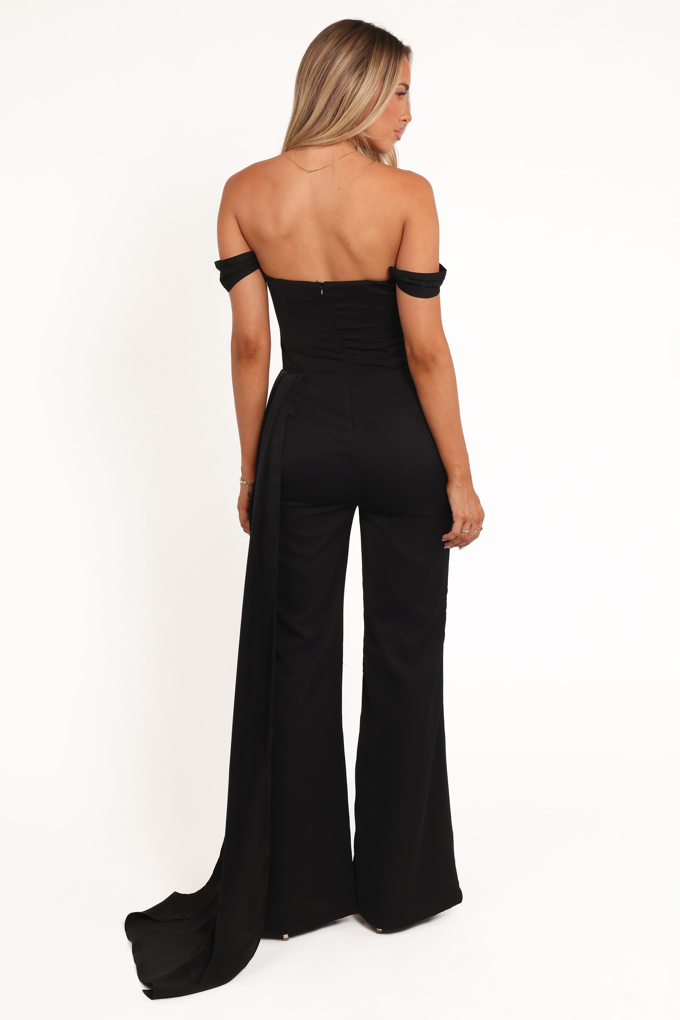 Petal and Pup USA PLAYSUITS Jenny Off Shoulder Jumpsuit - Black