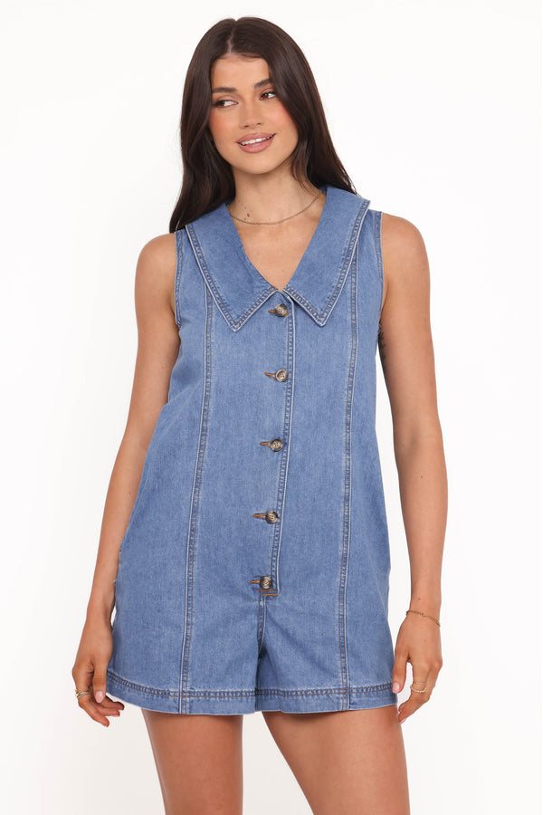 Petal and Pup USA PLAYSUITS Jules Romper - M Denim