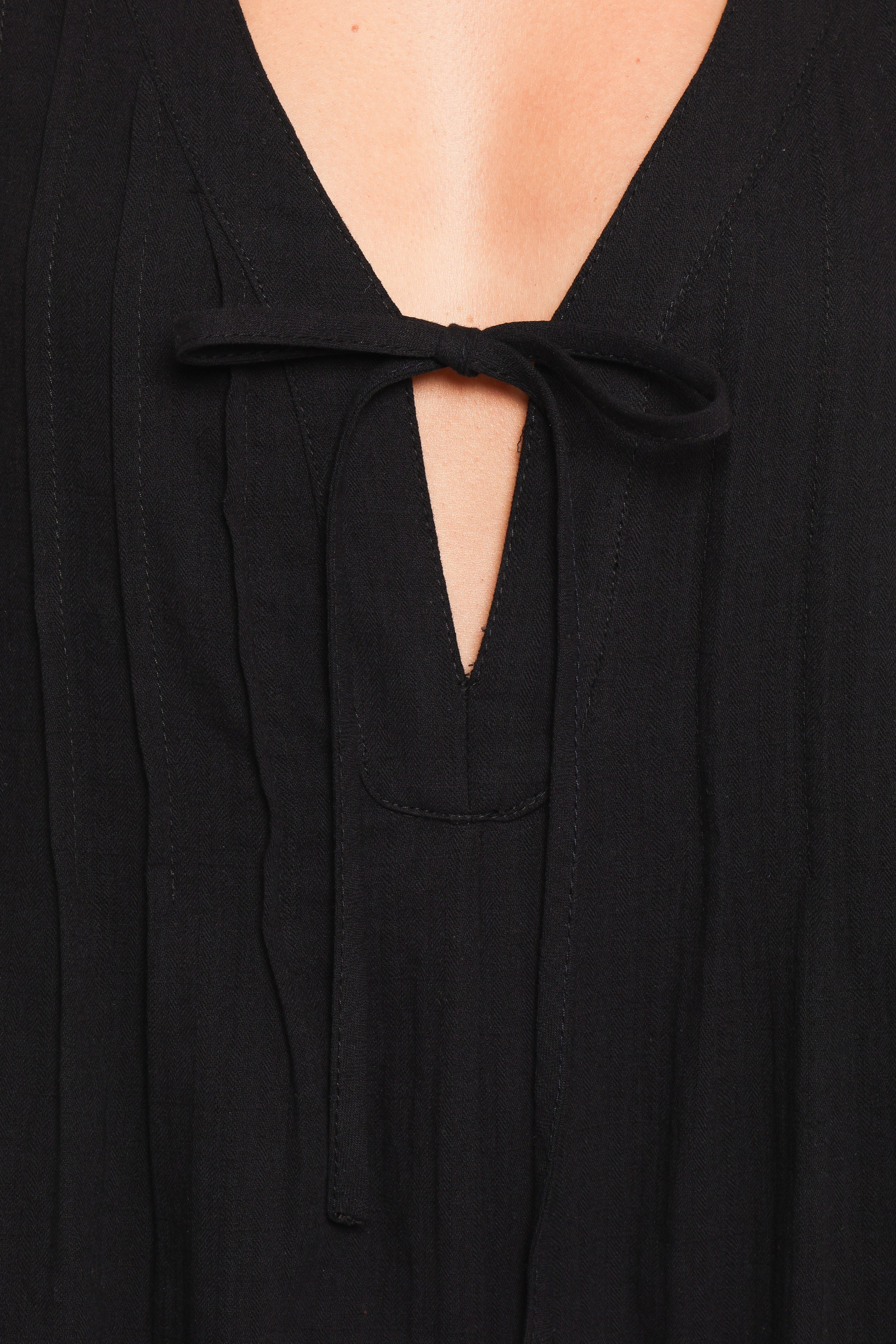 Petal and Pup USA PLAYSUITS Kallie Tie Front Romper - Black