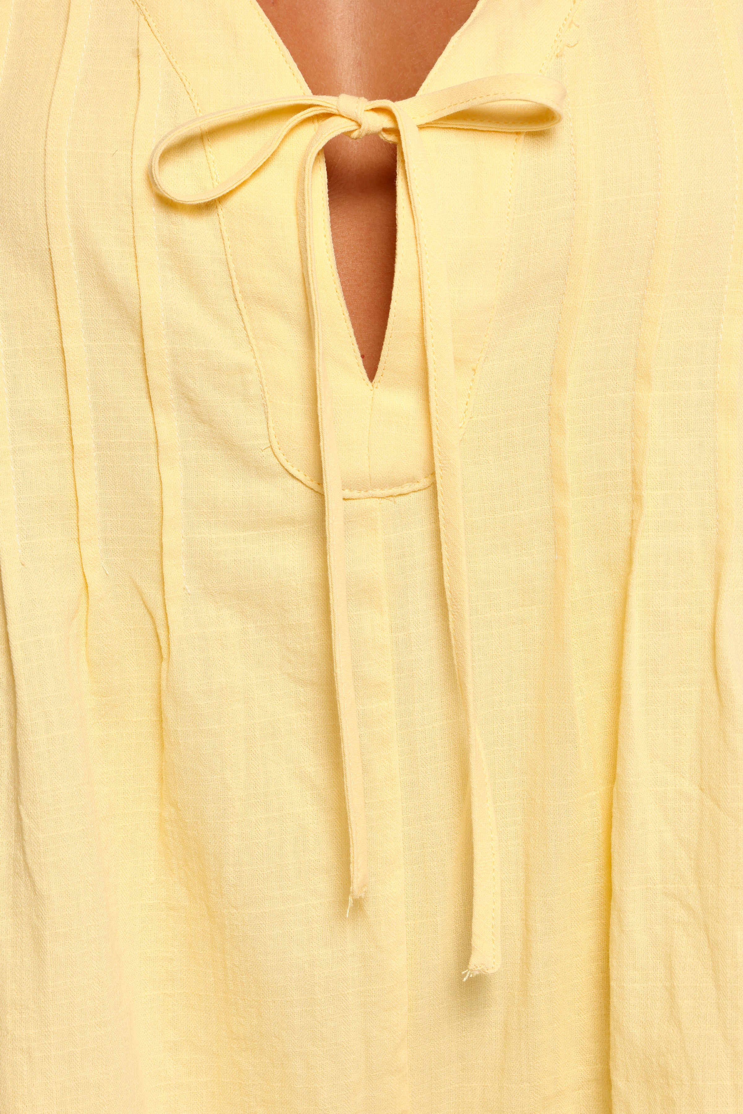 Petal and Pup USA PLAYSUITS Kallie Tie Front Romper - Butter Yellow