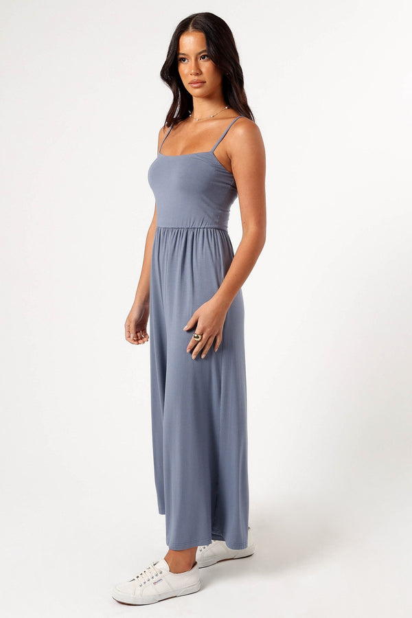 Petal and Pup USA PLAYSUITS Kameron Knit Jumpsuit - Dusty Blue