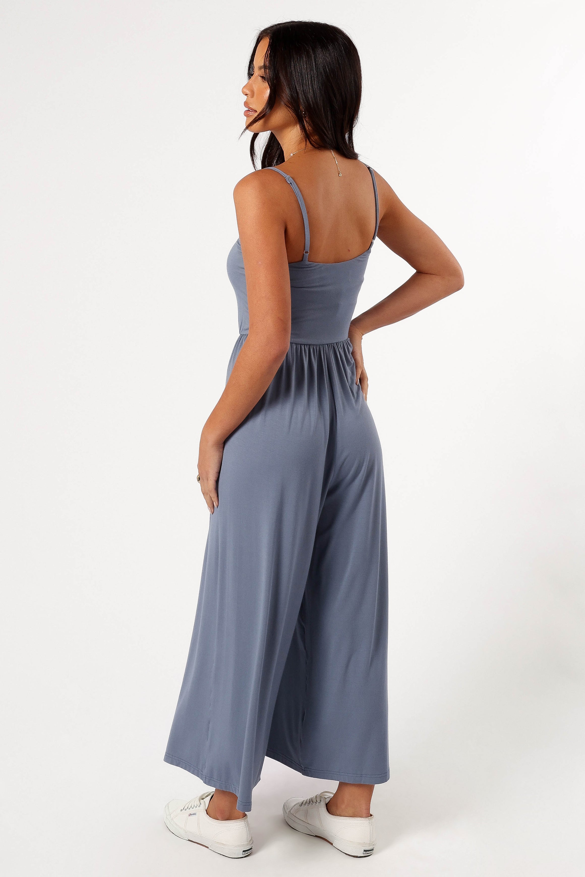 Petal and Pup USA PLAYSUITS Kameron Knit Jumpsuit - Dusty Blue