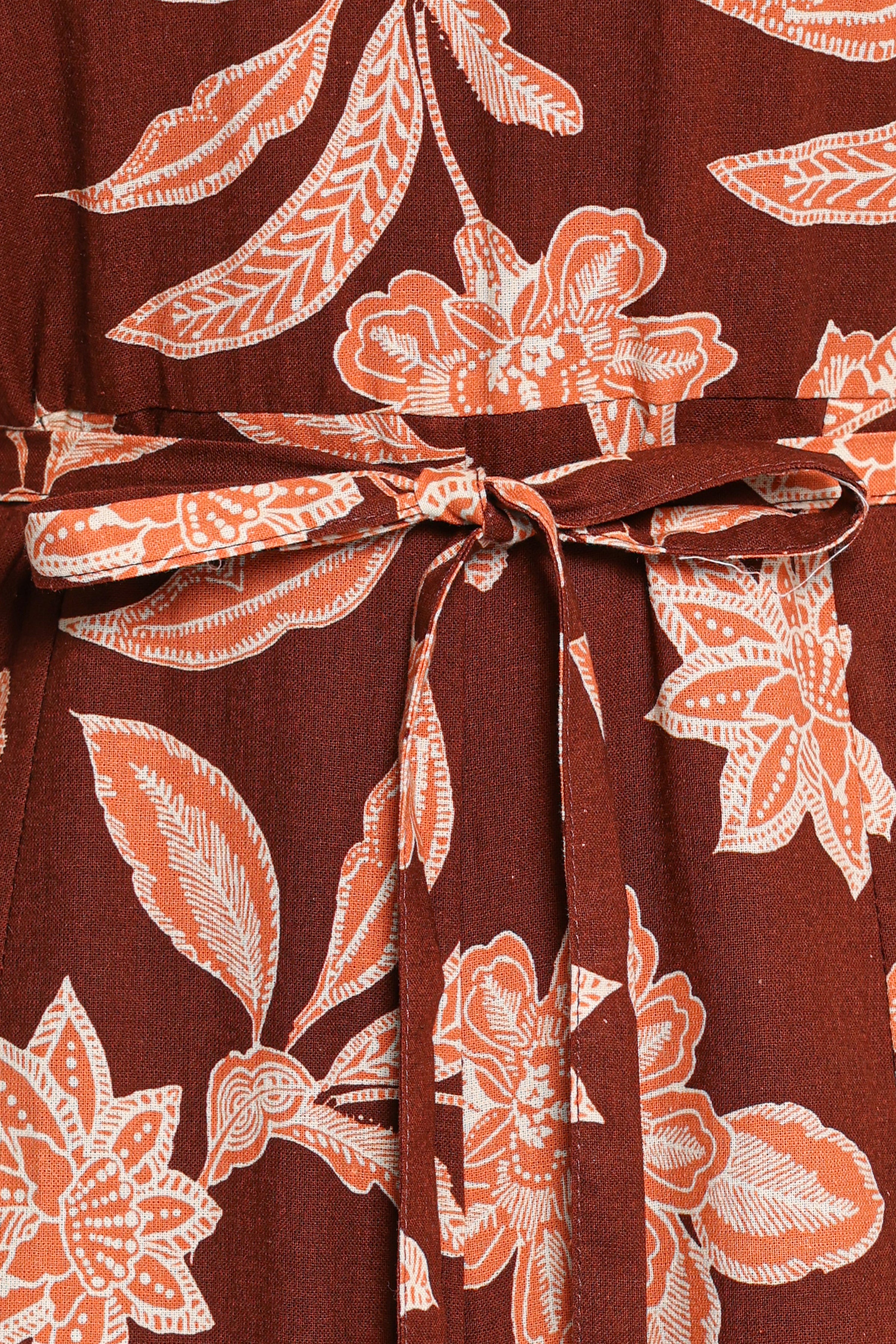 Petal and Pup USA PLAYSUITS Kehlani Halterneck Jumpsuit - Orange Floral
