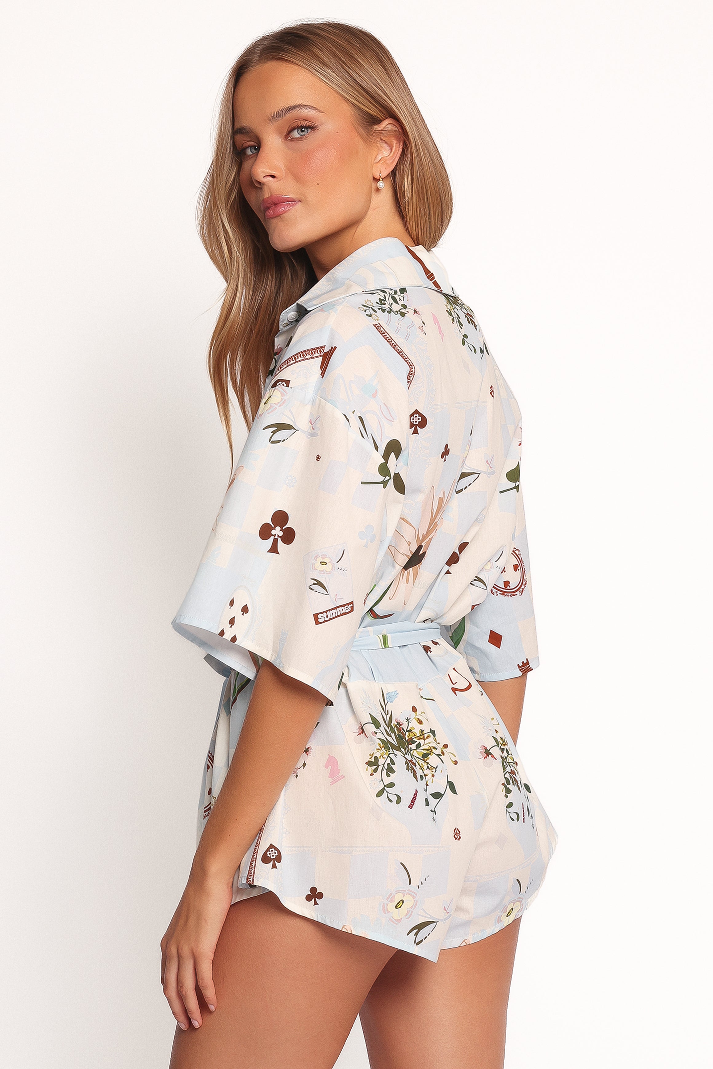 Petal and Pup USA PLAYSUITS Luisa Romper - Blue Floral