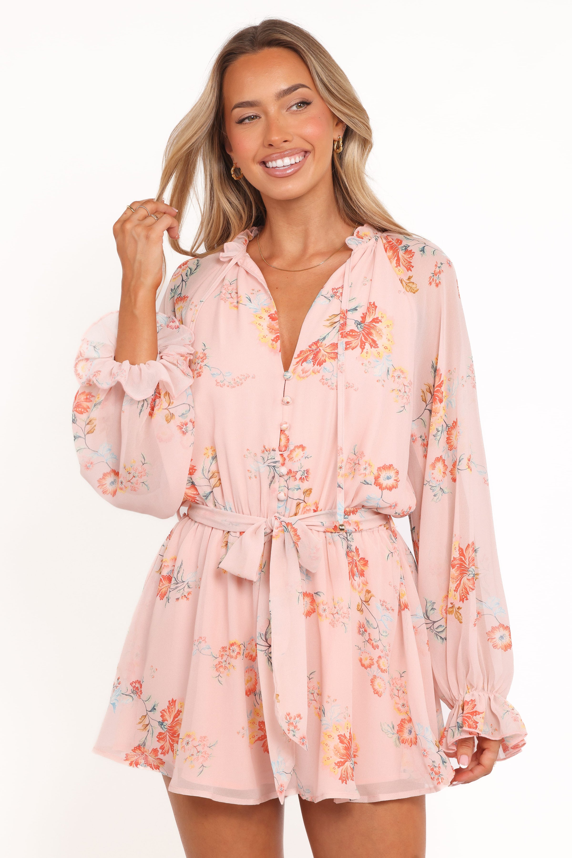 Petal and Pup USA PLAYSUITS Michelle Romper - Paisley Peach