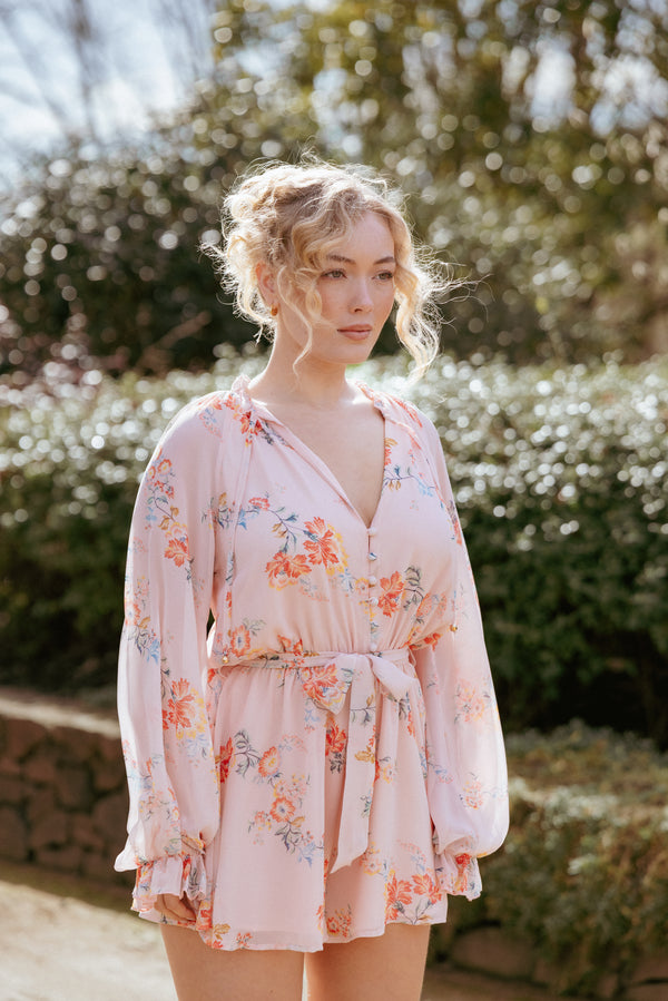 Petal and Pup USA PLAYSUITS Michelle Romper - Paisley Peach
