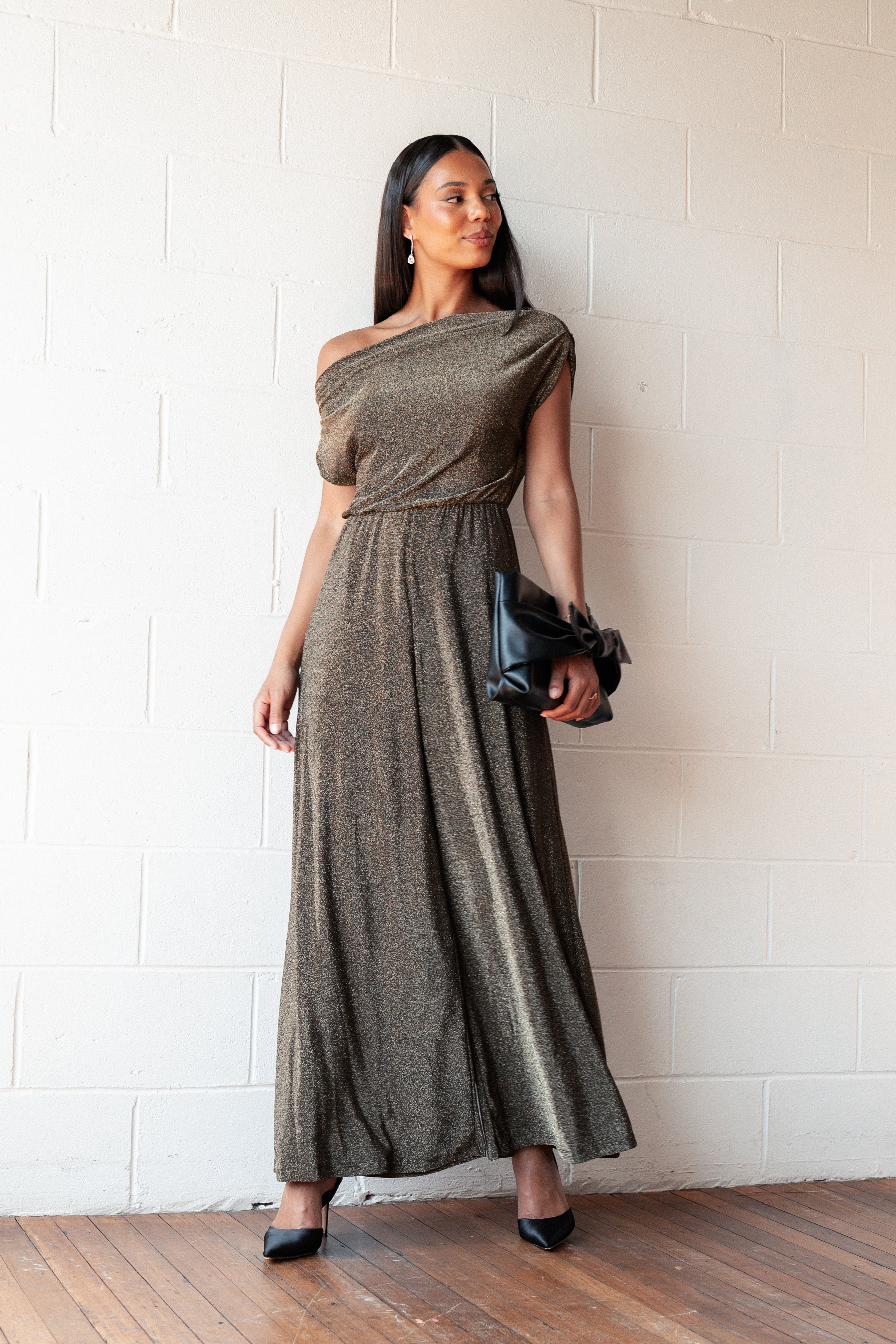 Petal and Pup USA PLAYSUITS Noelle Jumpsuit - Gold Black