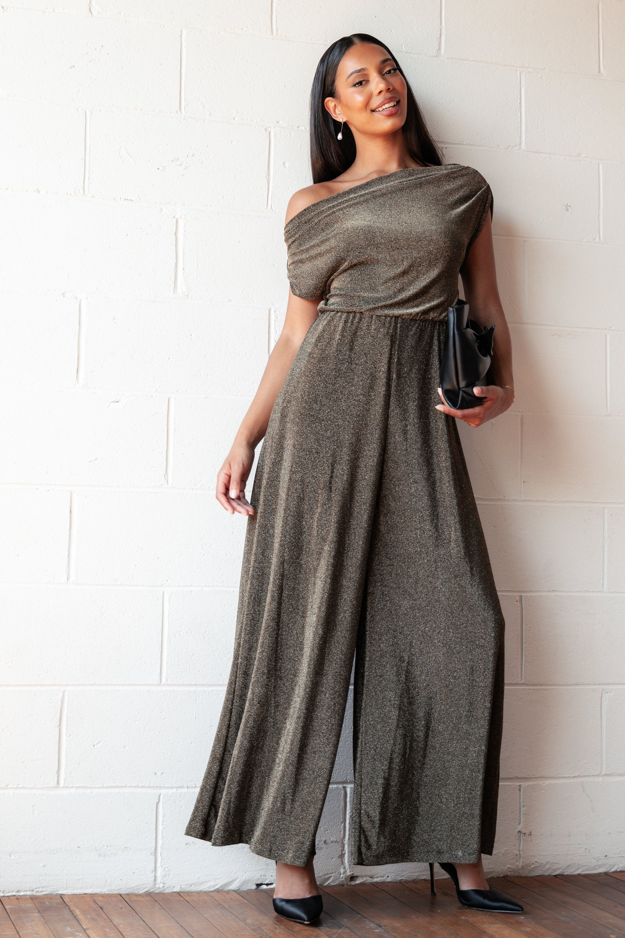 Petal and Pup USA PLAYSUITS Noelle Jumpsuit - Gold Black