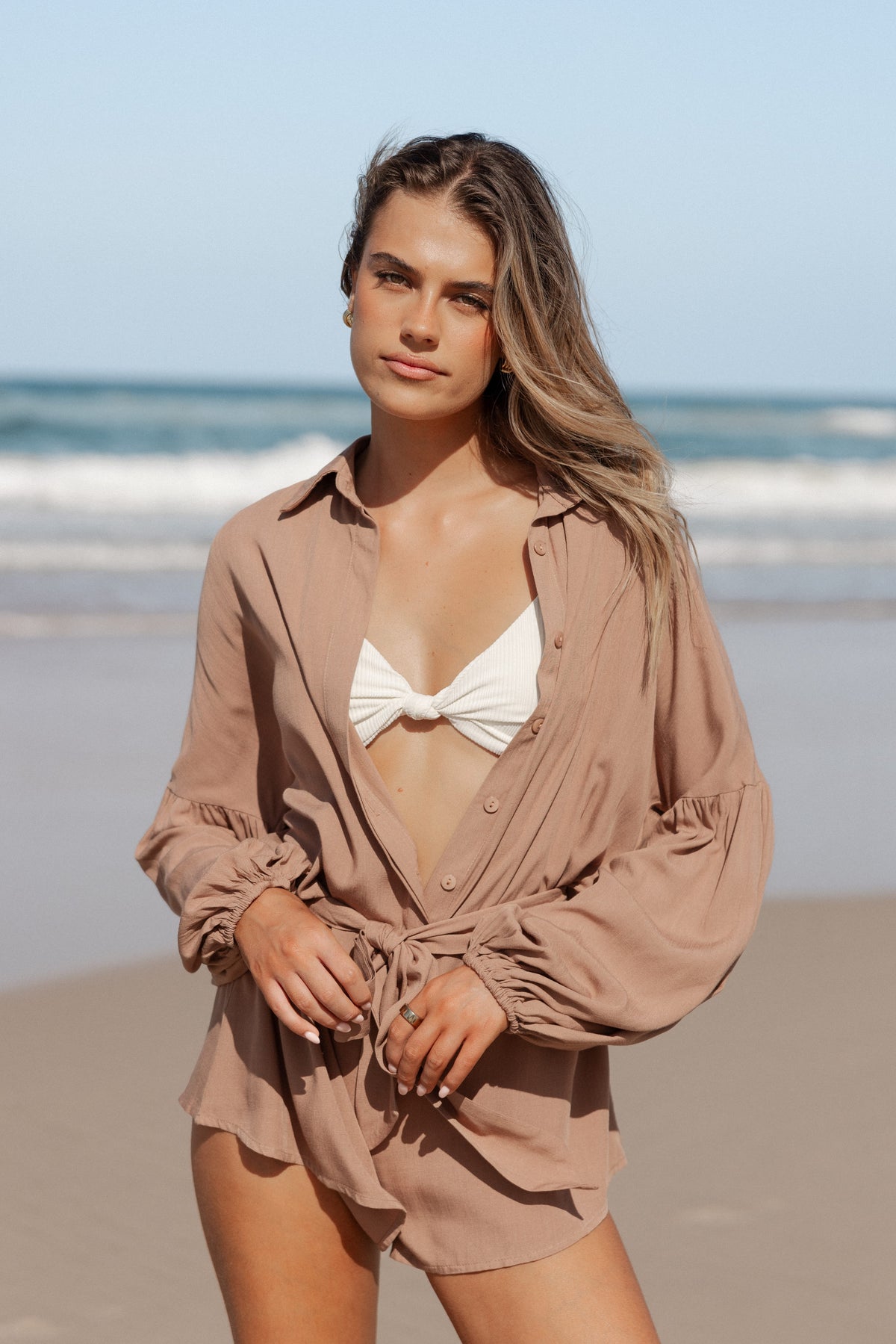 Petal and Pup USA PLAYSUITS Pali Romper - Mocha (Hold for Rack)
