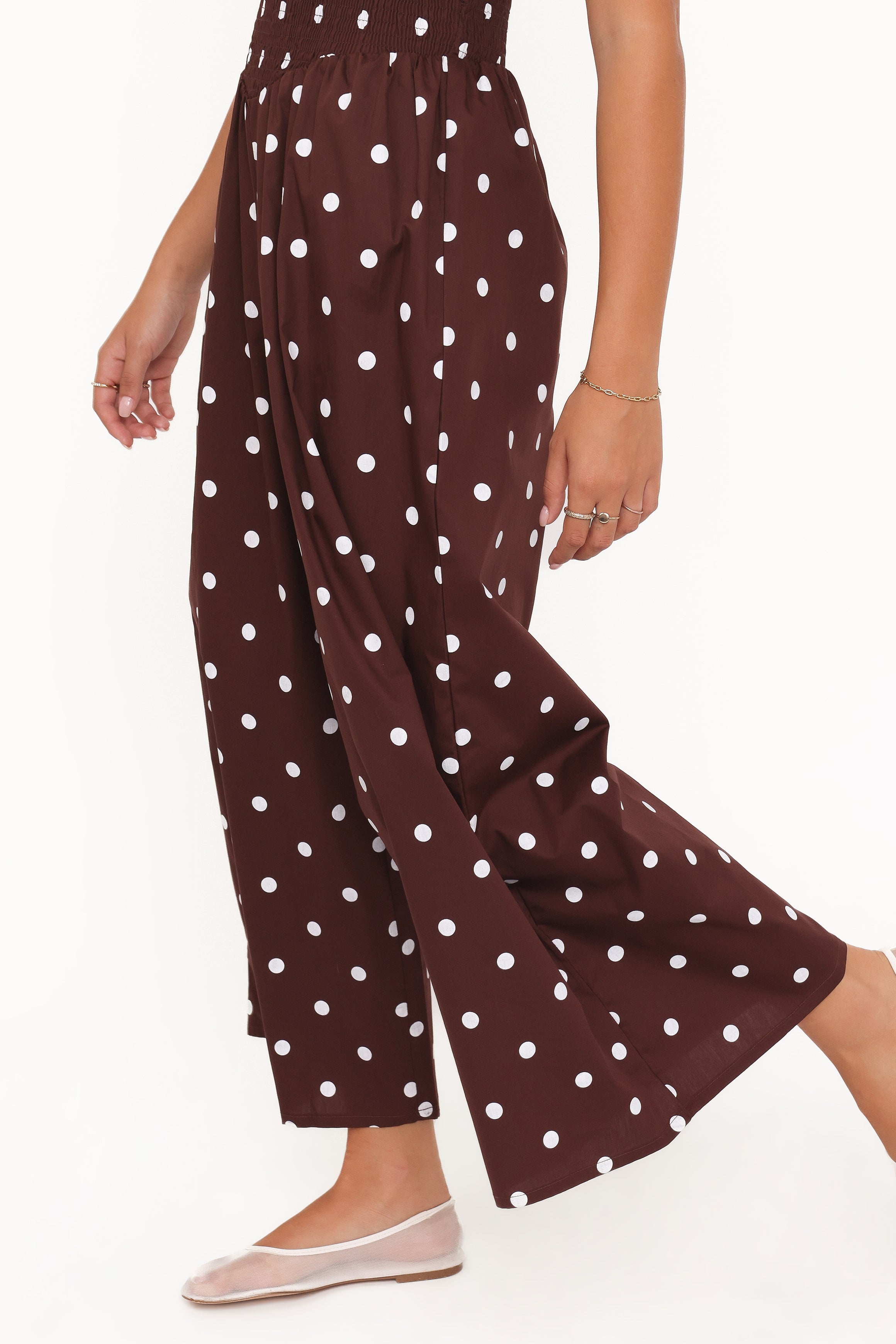 Petal and Pup USA PLAYSUITS Paloma Jumpsuit - Chocolate Polka Dot