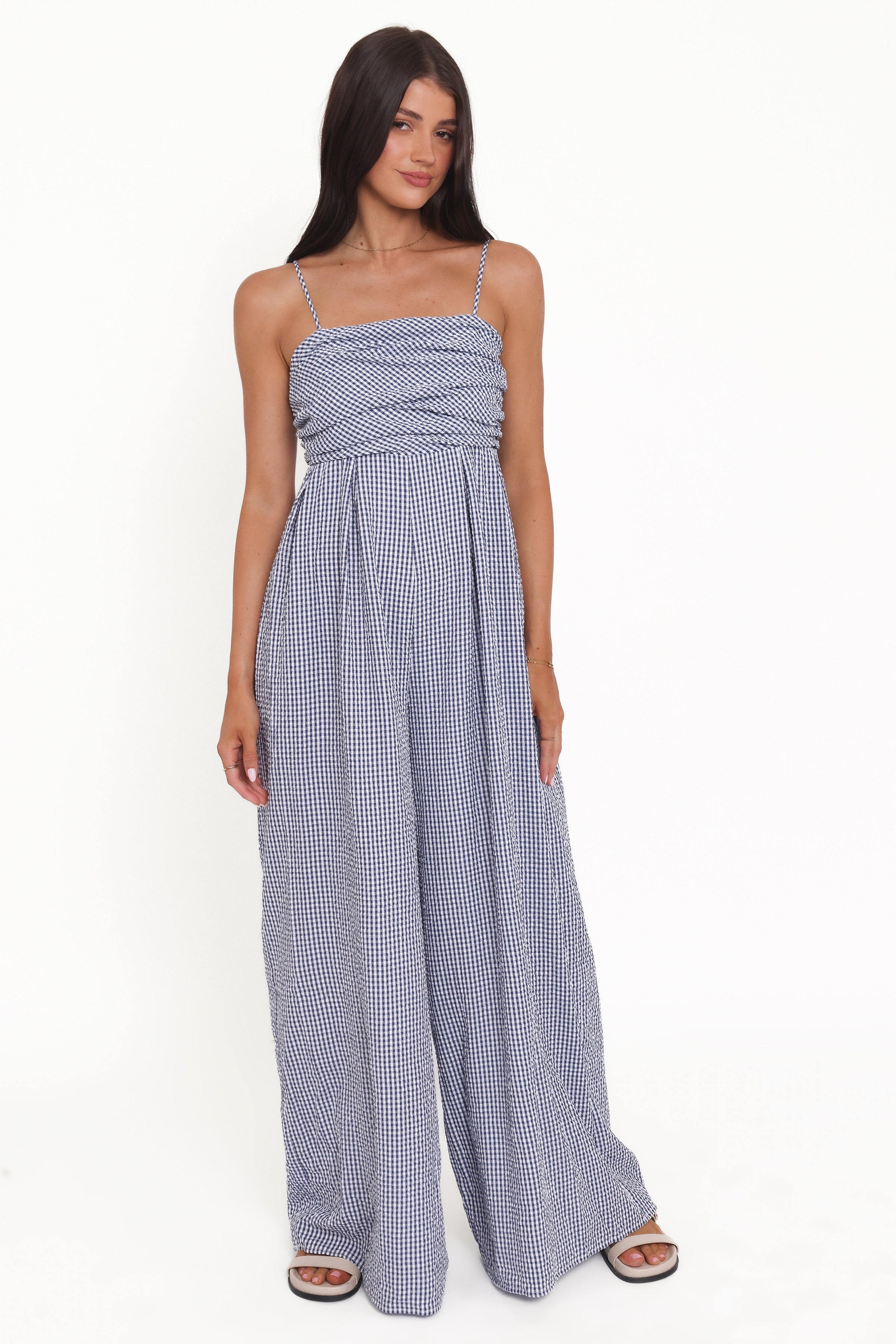 Petal and Pup USA PLAYSUITS Pricilla Jumpsuit - Blue Gingham