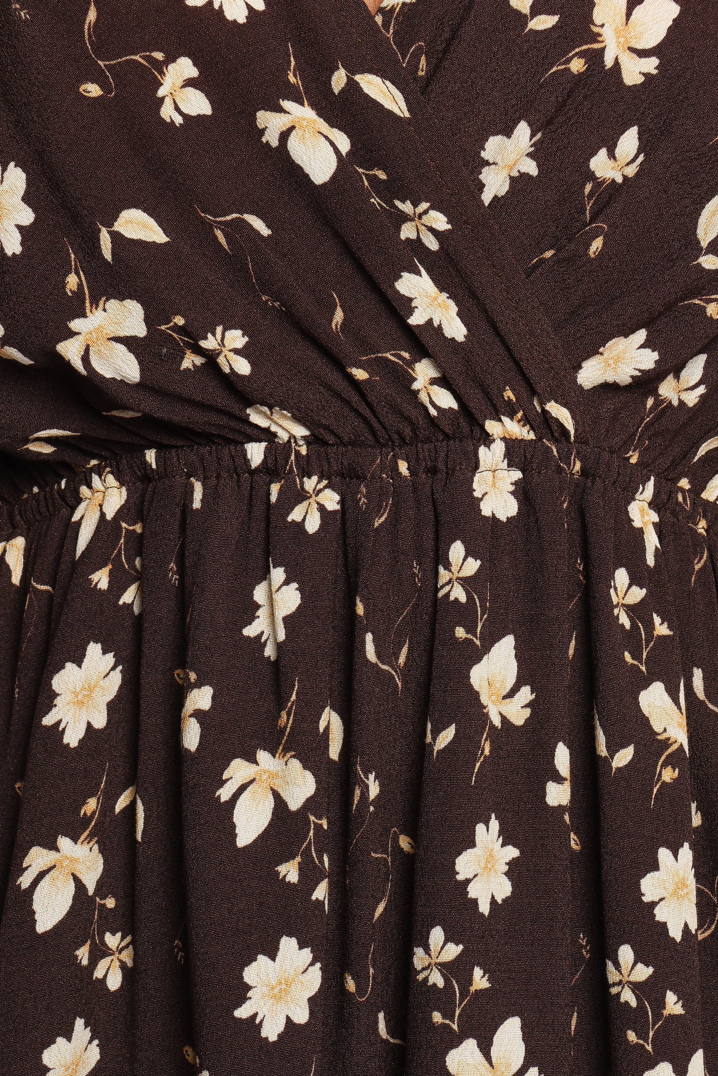 Petal and Pup USA PLAYSUITS Raschelle Romper - Brown Ditsy (Hold for Rack)