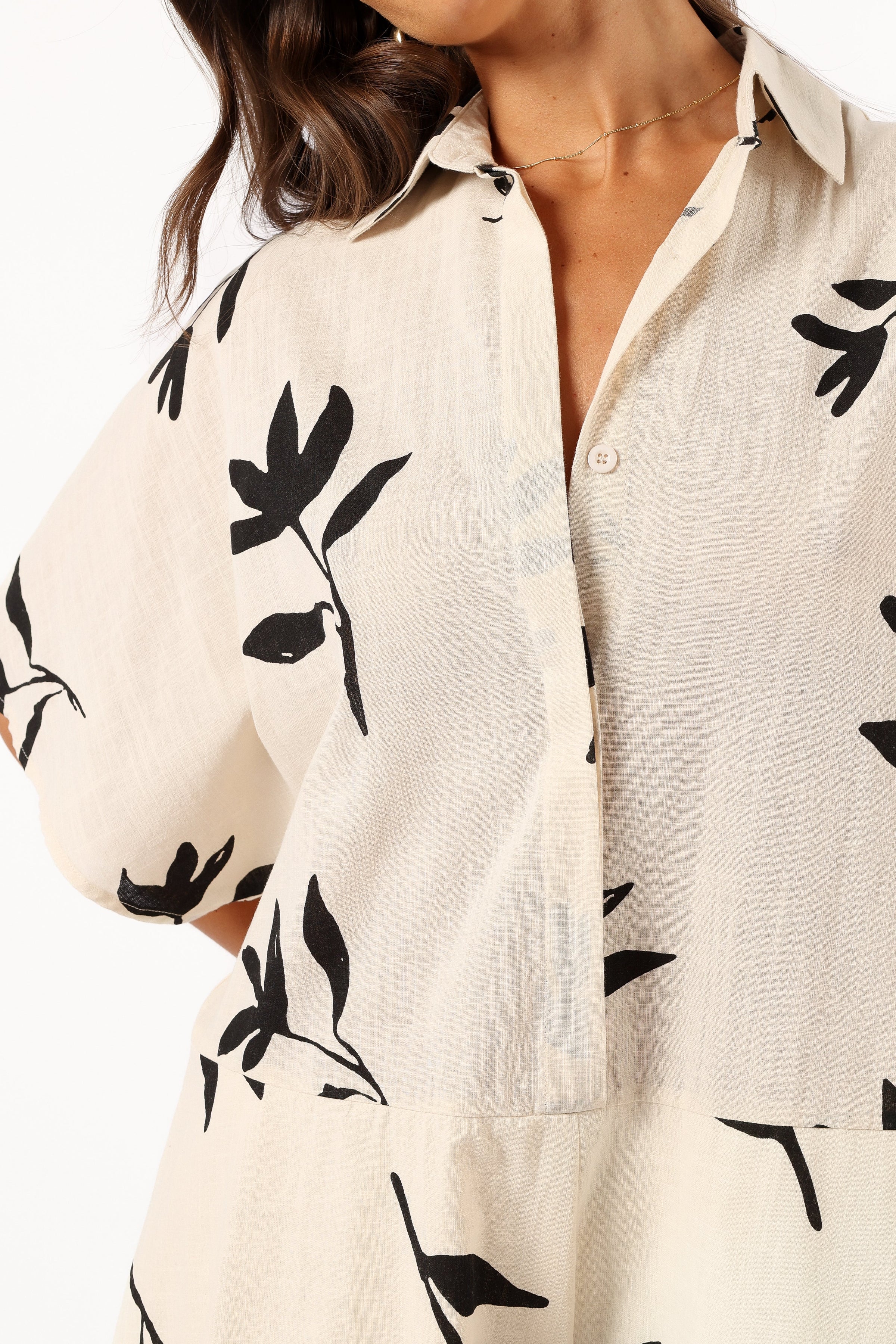 Petal and Pup USA PLAYSUITS Sebastian Romper - White Black Print