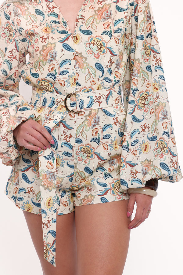 Petal and Pup USA PLAYSUITS Soul Belted Romper - Paisley (Hold for Amazon)