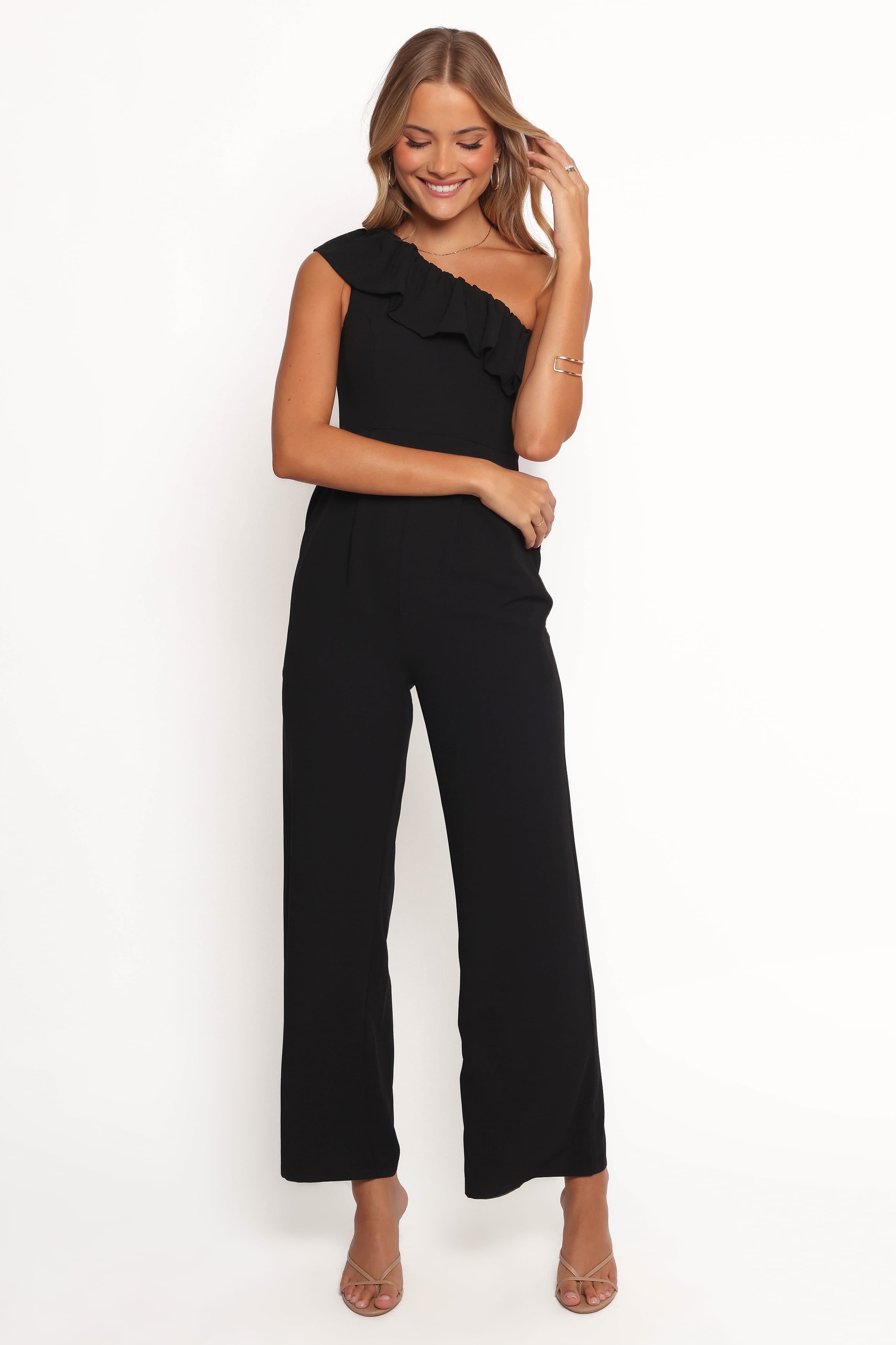 Petal and Pup USA PLAYSUITS Talita One Shoulder Jumpsuit - Black (Hold for Rack)