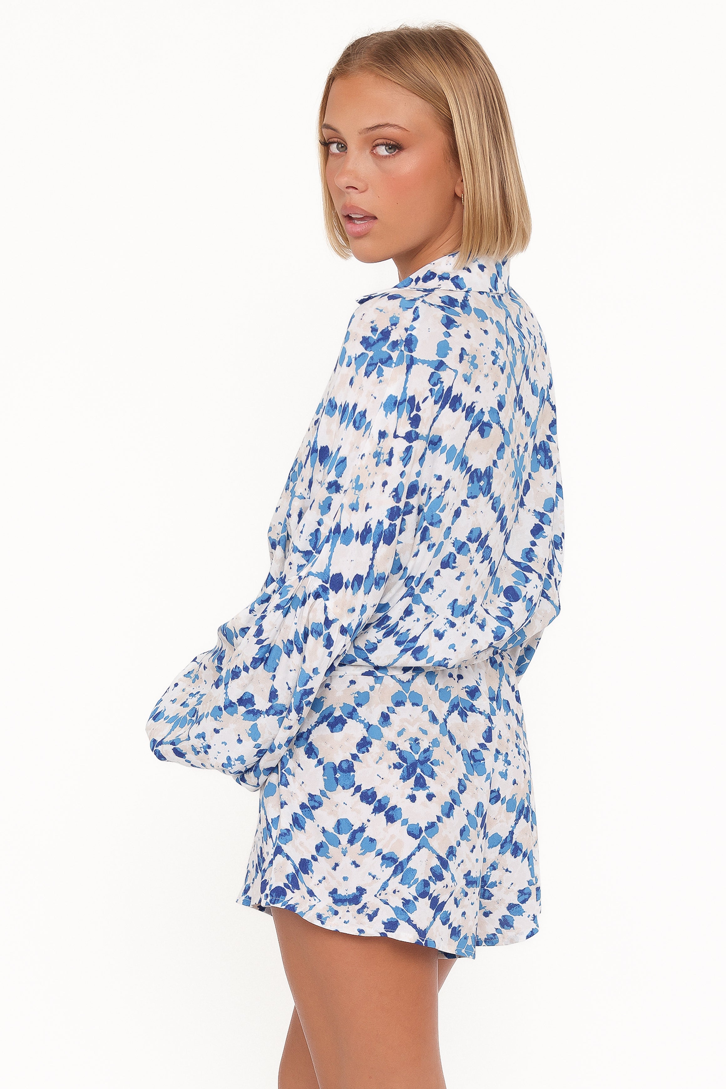 Petal and Pup USA PLAYSUITS Tansy Romper - Blue Diamond