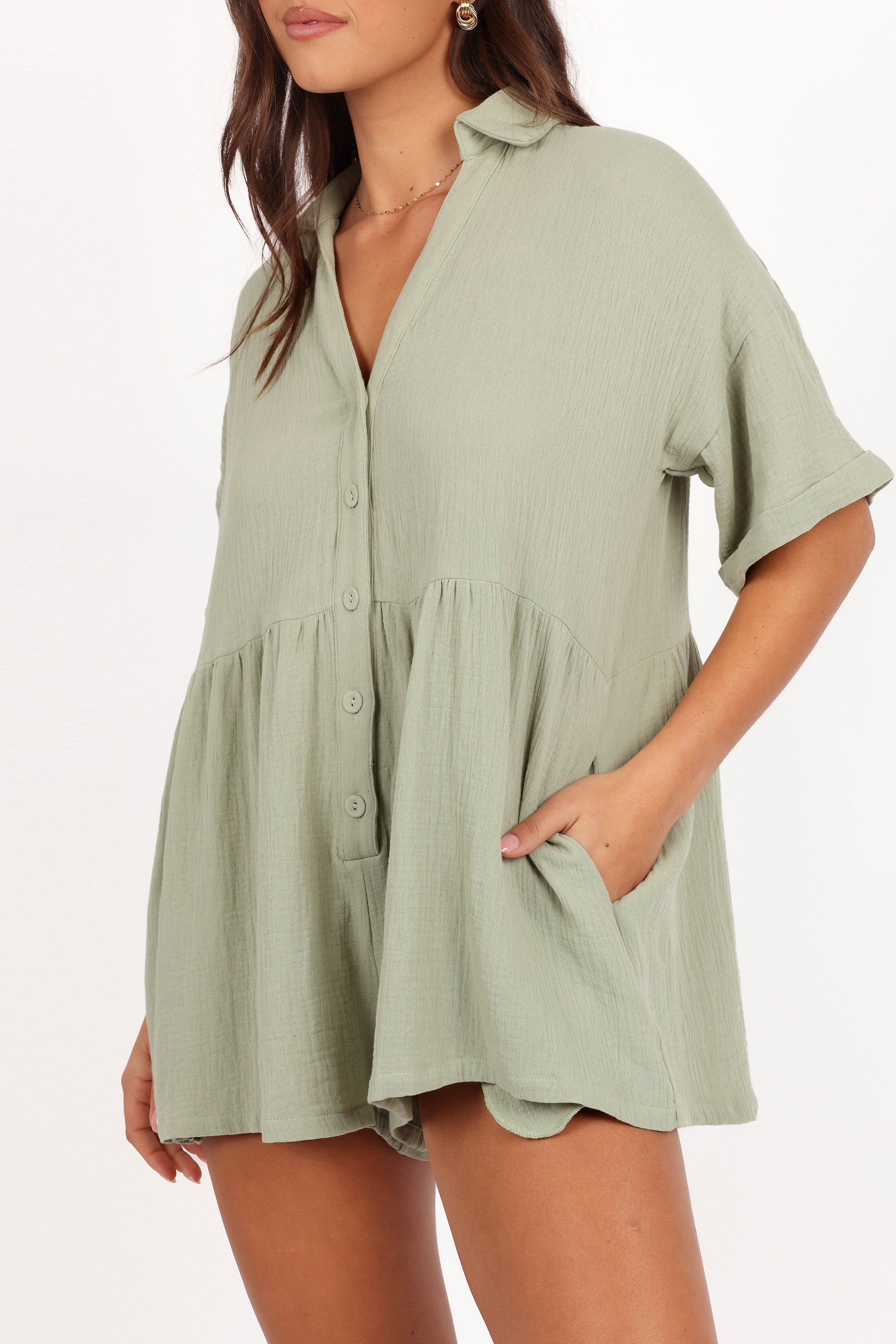 Petal and Pup USA PLAYSUITS Winny Romper - Sage Green