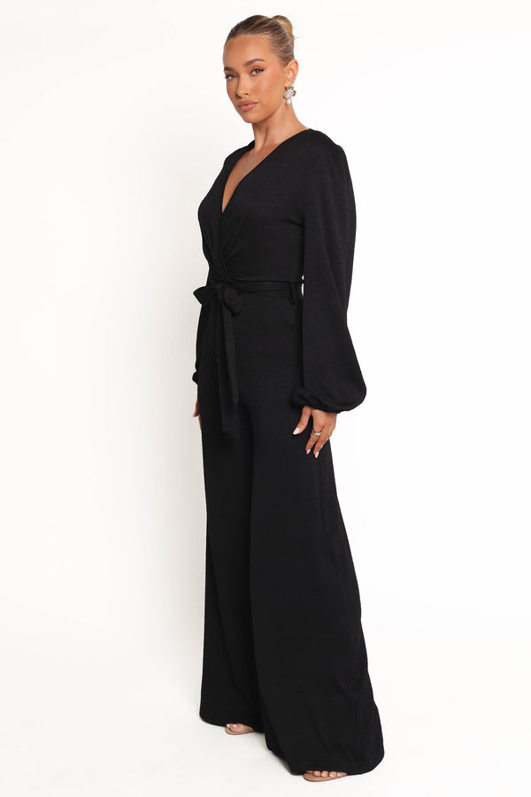 Petal and Pup USA PLAYSUITS Yelena Long Sleeve Jumpsuit - Black