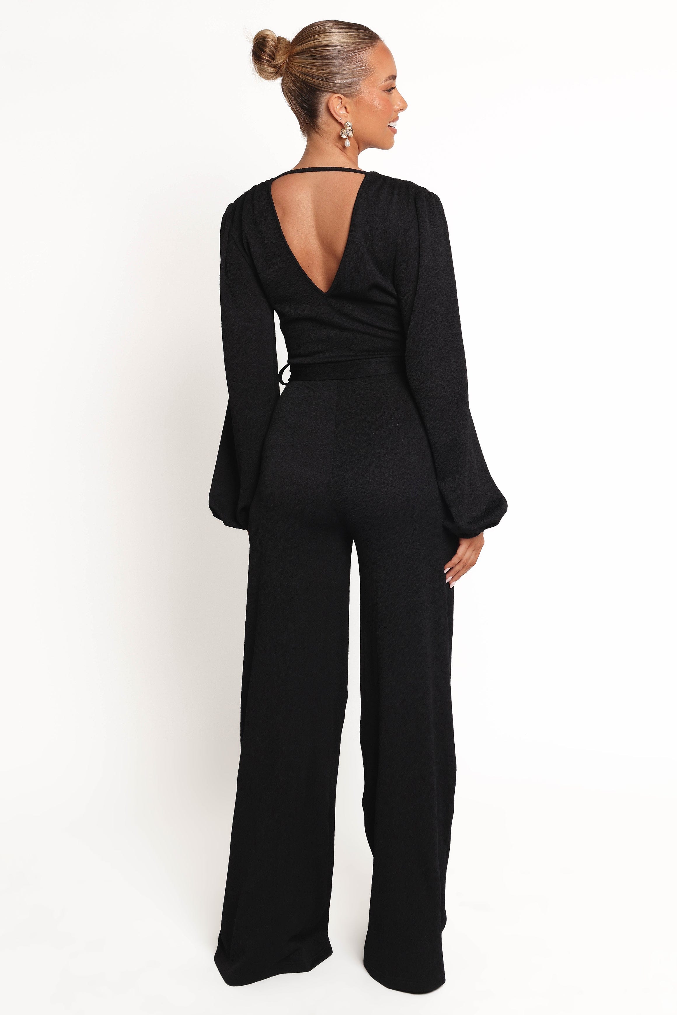 Petal and Pup USA PLAYSUITS Yelena Long Sleeve Jumpsuit - Black