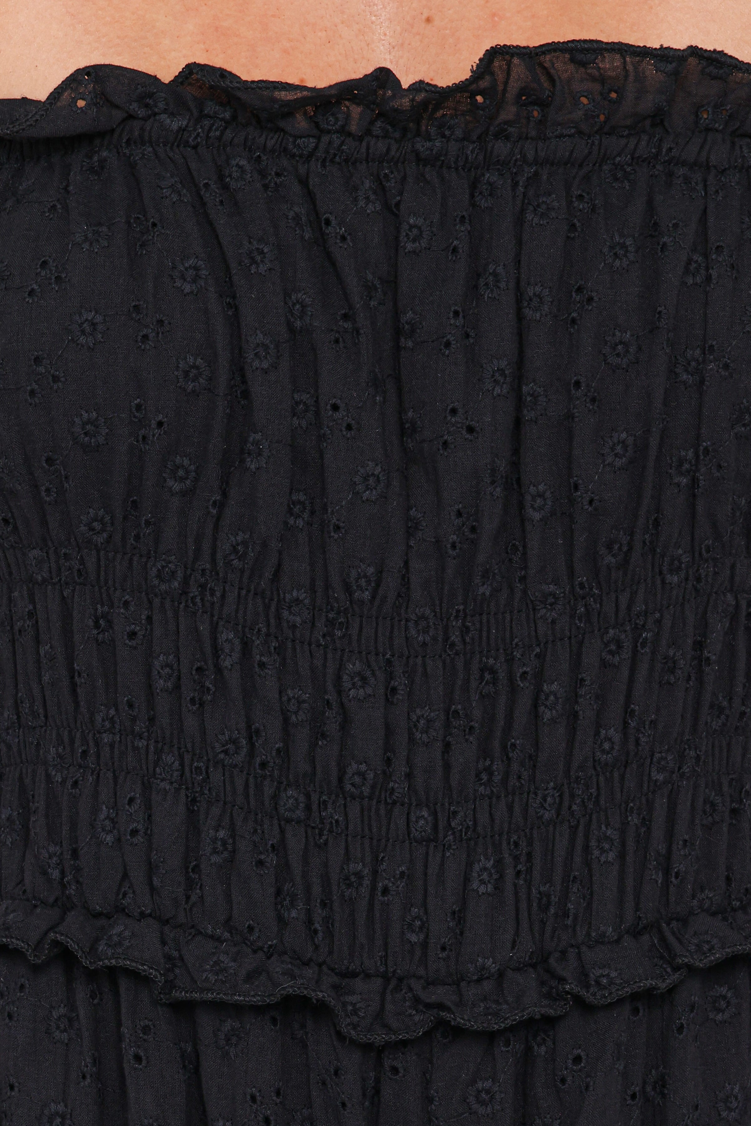 Petal and Pup USA PLAYSUITS Yulissa Strapless Jumpsuit - Black Broderie