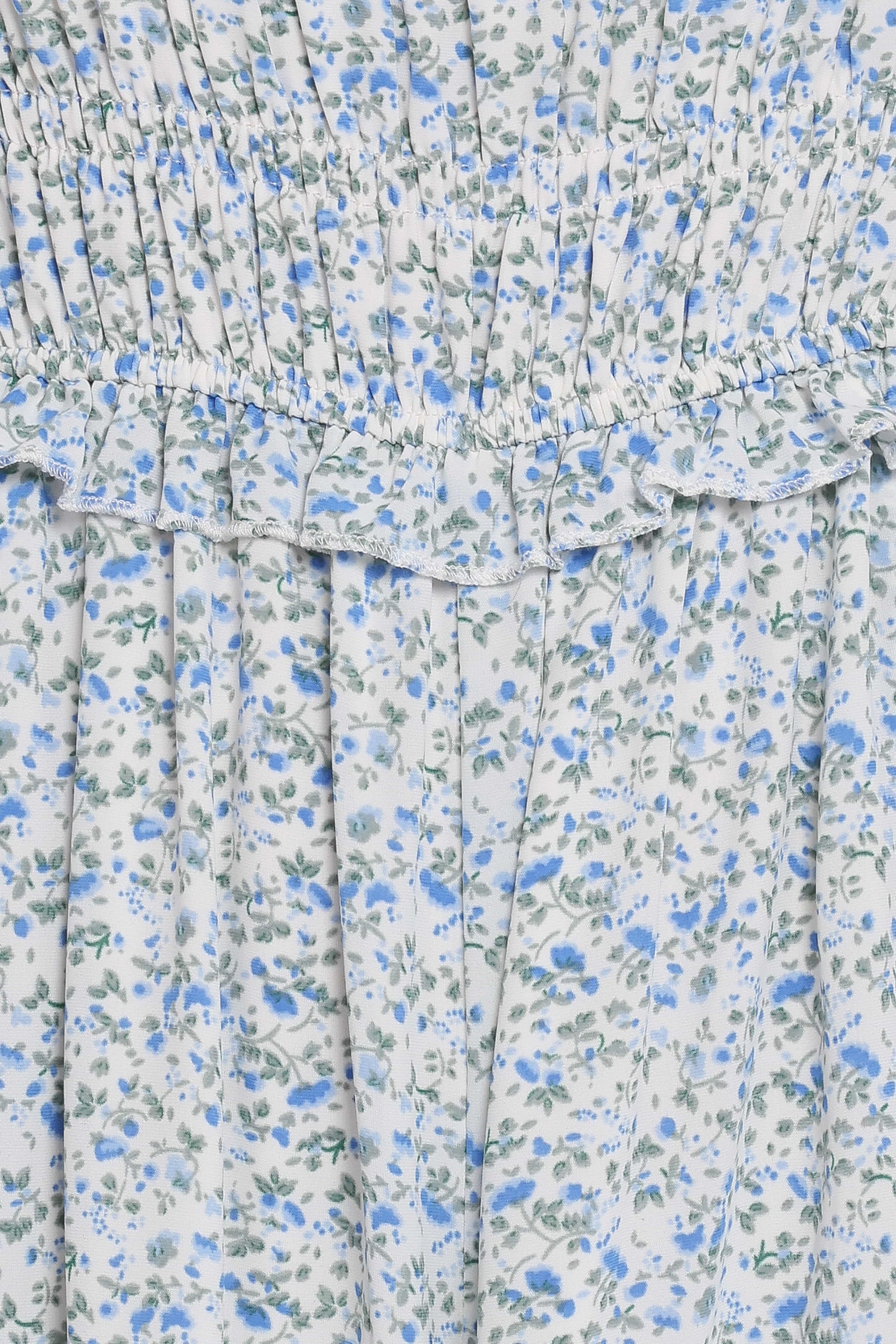 Petal and Pup USA PLAYSUITS Yulissa Strapless Jumpsuit - Blue Floral