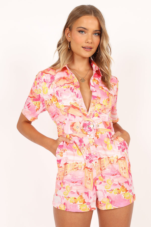 Petal and Pup USA Rompers Arianna Romper - Pink Scenic