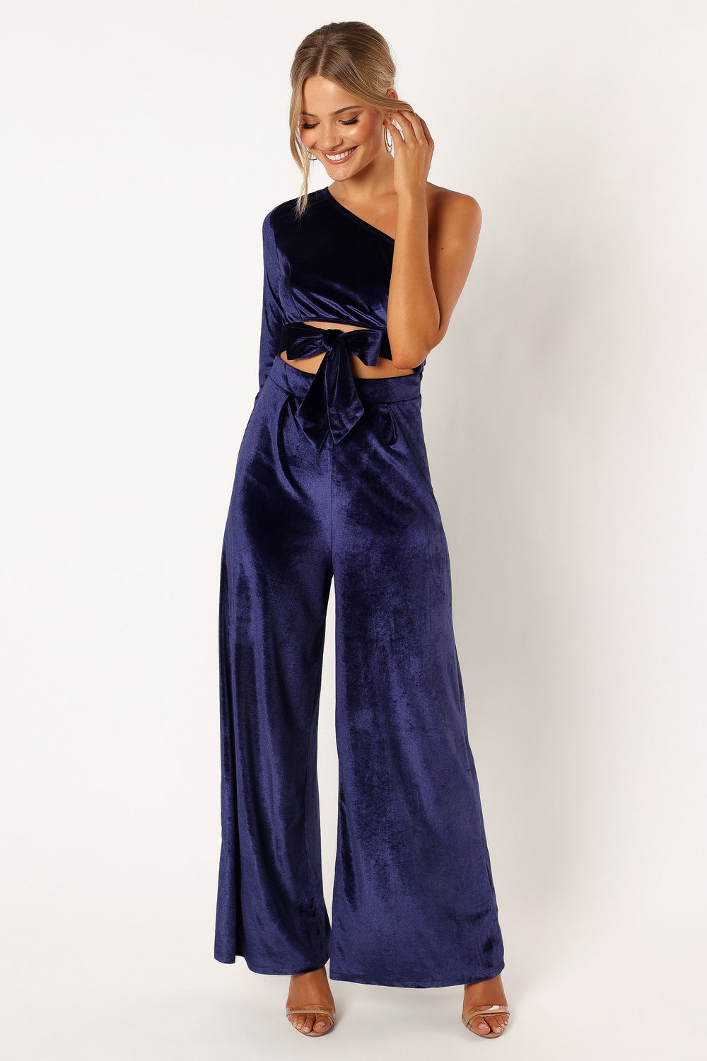 Petal and Pup USA Rompers Avery Velvet Jumpsuit - Sapphire