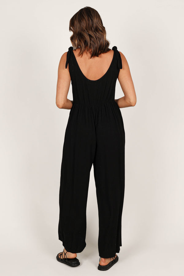 Petal and Pup USA Rompers Ayla Linen Jumpsuit - Black