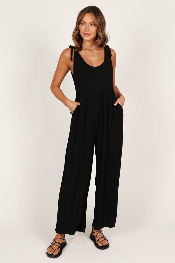 Petal and Pup USA Rompers Ayla Linen Jumpsuit - Black