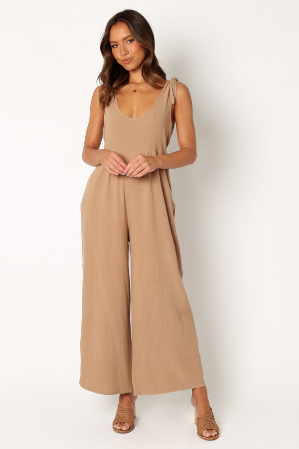 Petal and Pup USA Rompers Ayla Linen Jumpsuit - Mocha