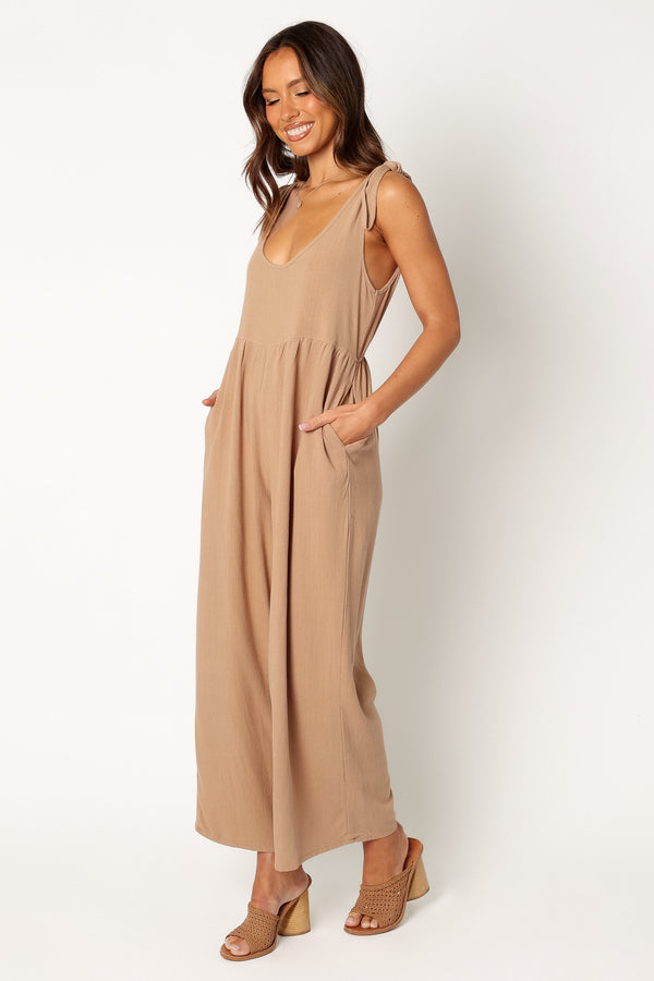 Petal and Pup USA Rompers Ayla Linen Jumpsuit - Mocha