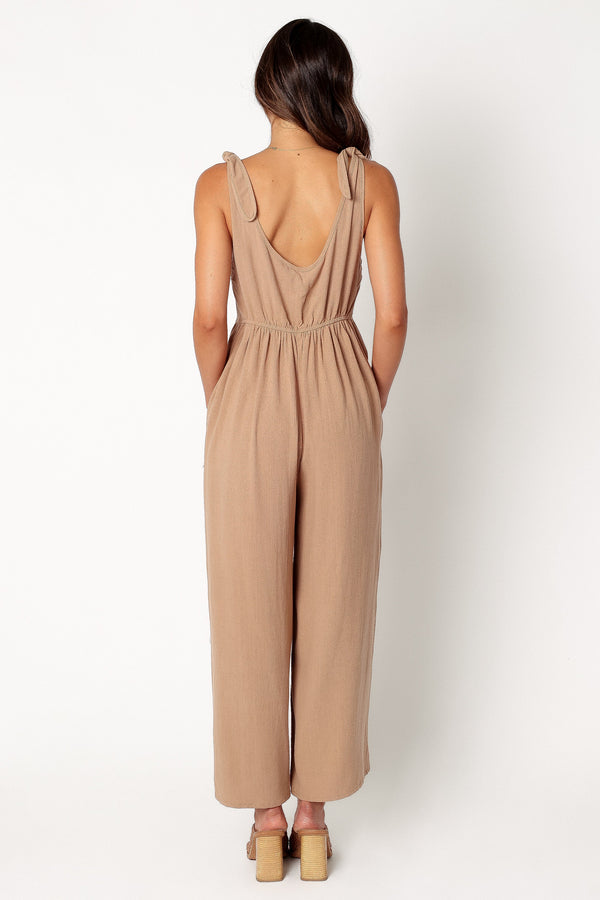 Petal and Pup USA Rompers Ayla Linen Jumpsuit - Mocha