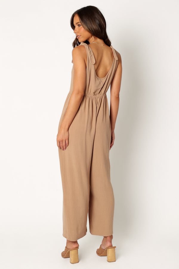 Petal and Pup USA Rompers Ayla Linen Jumpsuit - Mocha