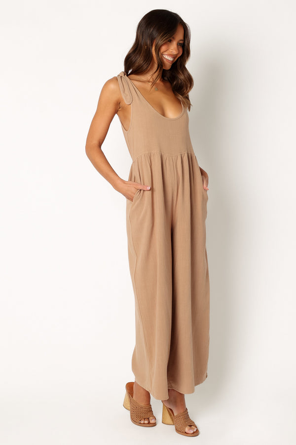 Petal and Pup USA Rompers Ayla Linen Jumpsuit - Mocha