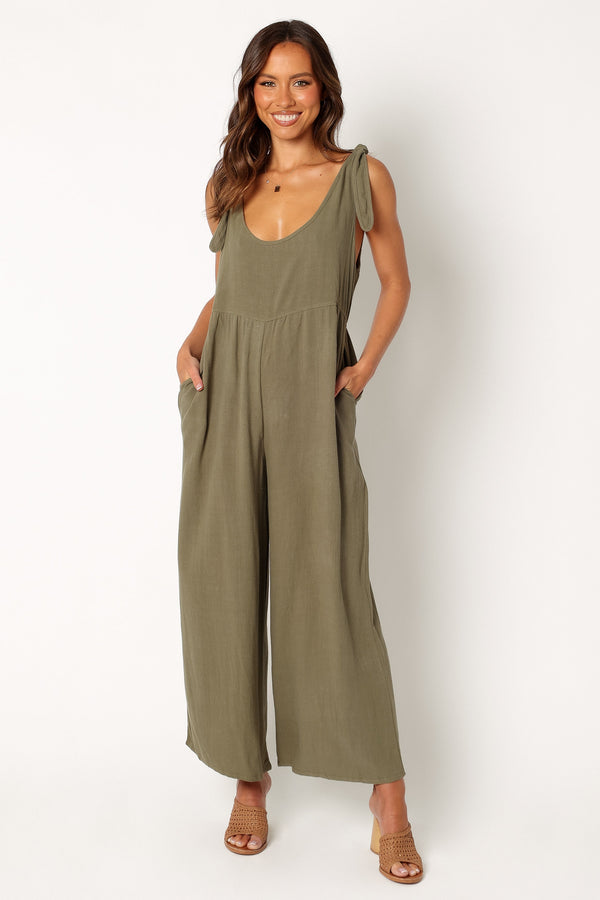 Petal and Pup USA Rompers Ayla Linen Jumpsuit - Olive