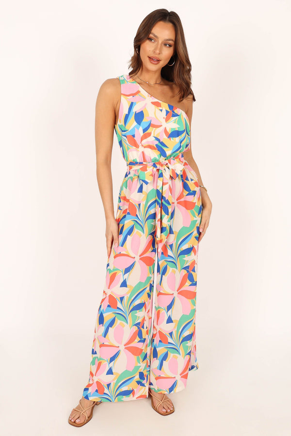 Petal and Pup USA Rompers Belinda One Shoulder Jumpsuit - Floral