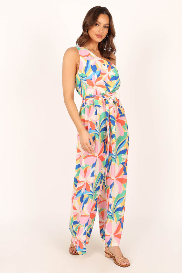 Petal and Pup USA Rompers Belinda One Shoulder Jumpsuit - Floral