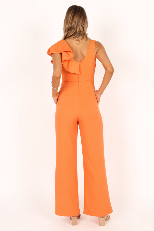 Petal and Pup USA Rompers Cassie Ruffle Jumpsuit - Tangerine