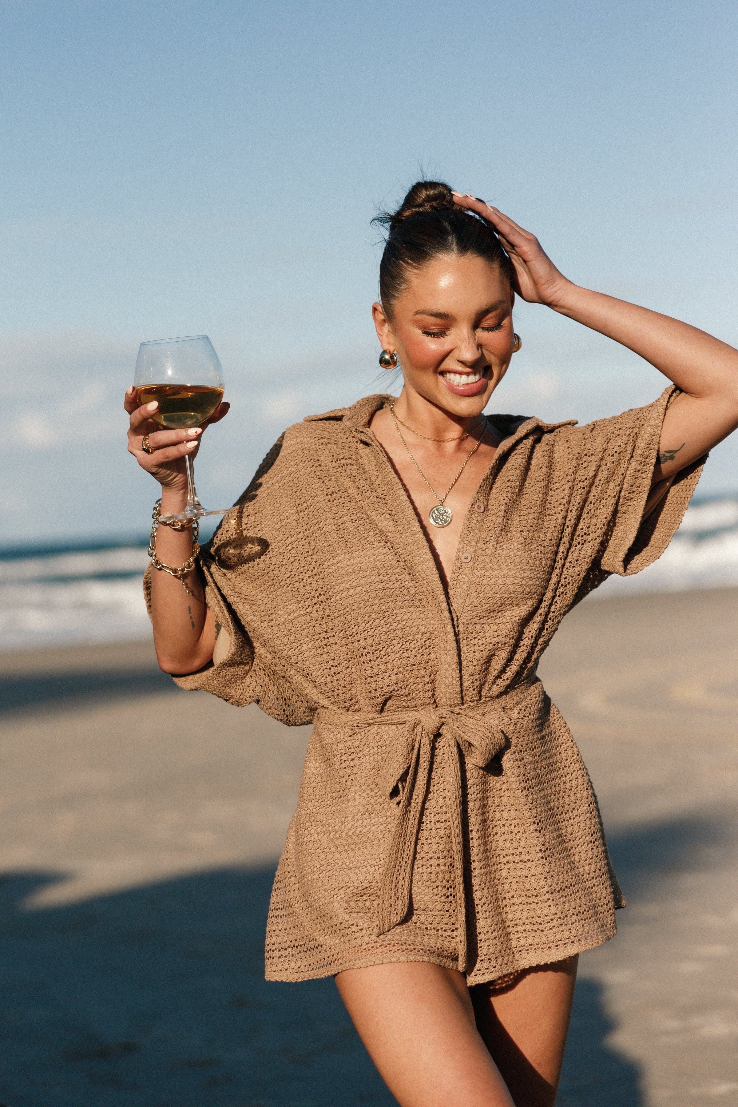 Petal and Pup USA Rompers Culpo Romper - Mocha