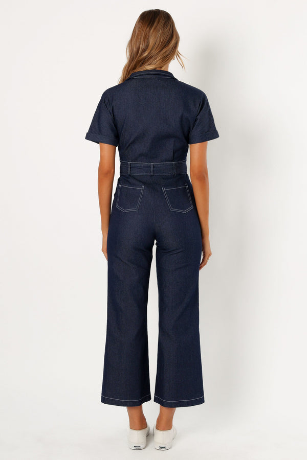 Petal and Pup USA Rompers Demi Contrast Stitch Jumpsuit - Dark Denim