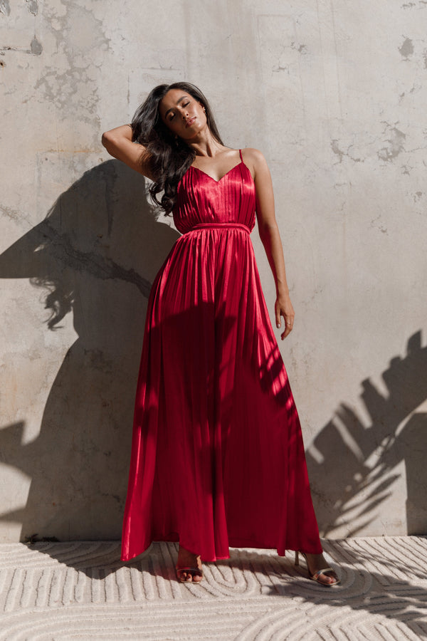 Petal and Pup USA Rompers Eden Wide Leg Jumpsuit - Red