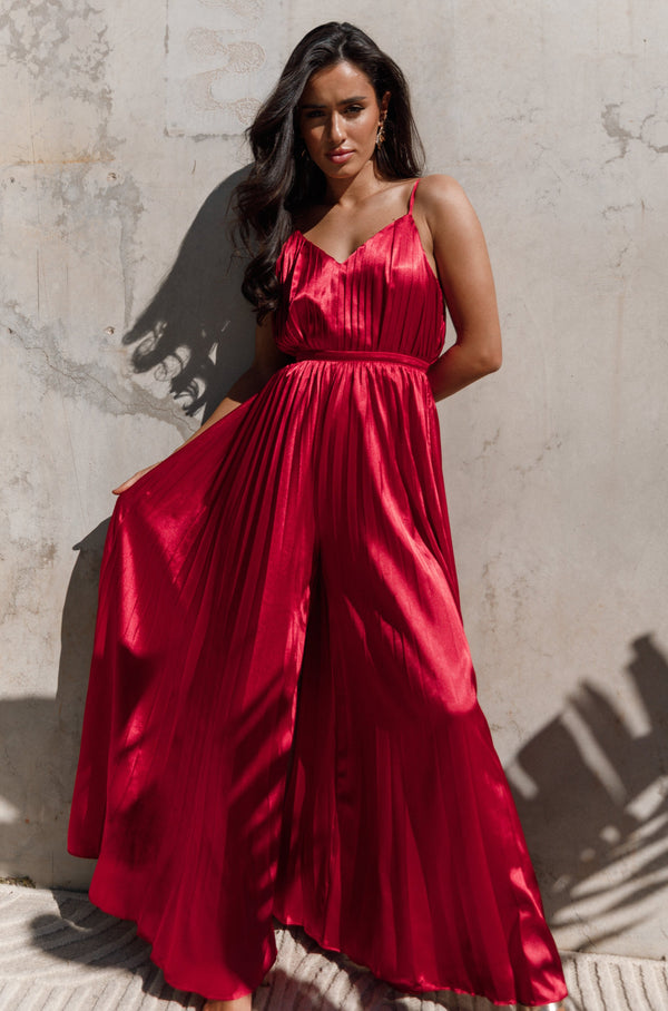 Petal and Pup USA Rompers Eden Wide Leg Jumpsuit - Red