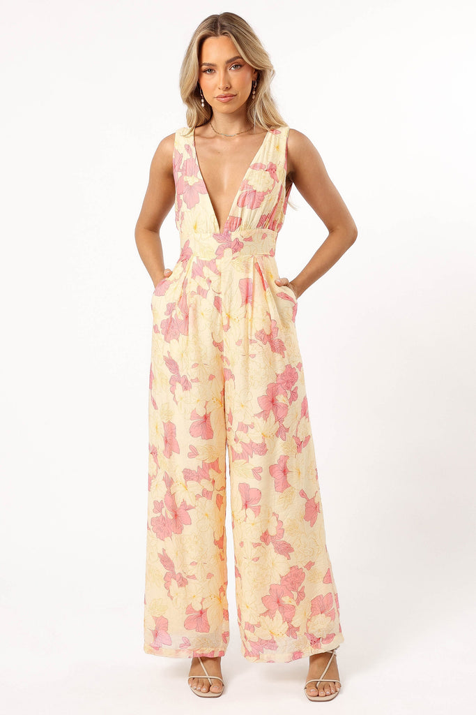 Halle Jumpsuit - Yellow Pink - Petal & Pup USA